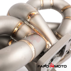 FAPO Equal Length T3 Turbo Manifold for RB20DET RB25DET Skyline R31 R32 R33 R34 GTS GTR 44mm WG Top Mount