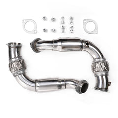 FAPO TURBO EXHAUST DOWNPIPE FOR 08-14 BMW 650i X6/X5/5/6/7-SERIES N63B44 4.4 V8