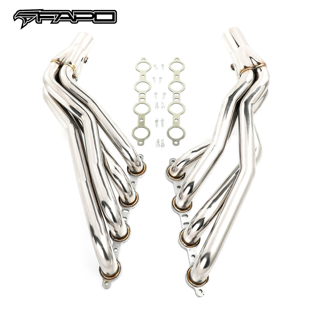 FAPO Long Tube Header 1-7/8 for 07-13 Chevy GMC Silverado Sierra 1500 2500 HD