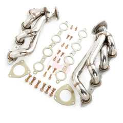 FE696120 Shorty Headers compatible with 03-06 Chevy GMC Silverado Sierra 1500HD 2500HD Tahoe Yukon Suburban Cadillac Escalade 6.0L V8