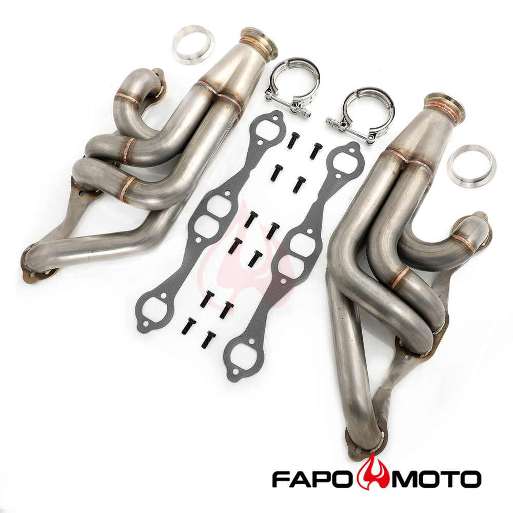 FE640150 FAPO Turbo Headers for Chevy Chevelle Malibu El Camino A-body Small Block V8 El Camino Impala Bel Air Camaro Nova