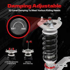 32-Level Damping Coilover for Honda Civic & SI 2001 -2005 EM2 EP3 PF002120