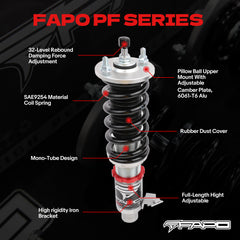 32-Level Damping Coilover for HONDA CIVIC 1988-2000 INTEGRA 1990-2001 PF002420