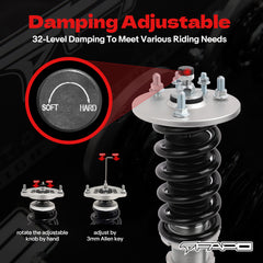 32-Level Damping Coilover for HONDA ACCORD 2003-2007 ACURA TSX 2004-2008 PF012320