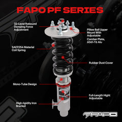 32-Level Damping Coilover for HONDA ACCORD 2003-2007 ACURA TSX 2004-2008 PF012320