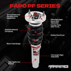 32-Way Adjustable Damping Coilover for BMW 3 Series 4th Gen (Rear Integrated) E46 (non-M) 1997-2006 PF026130