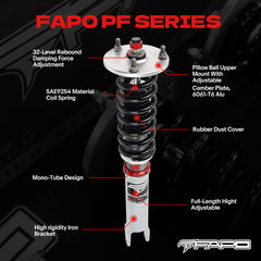 32-Way Adjustable Damping Coilover for Mercedes-Benz C-Class 4th Gen 2WD W205/S205/C205/A205 2014-2021 PF056330