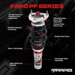 32-Level Damping Coilover for Porsche Boxster 3rd Gen 981 2012-2016 PF091830