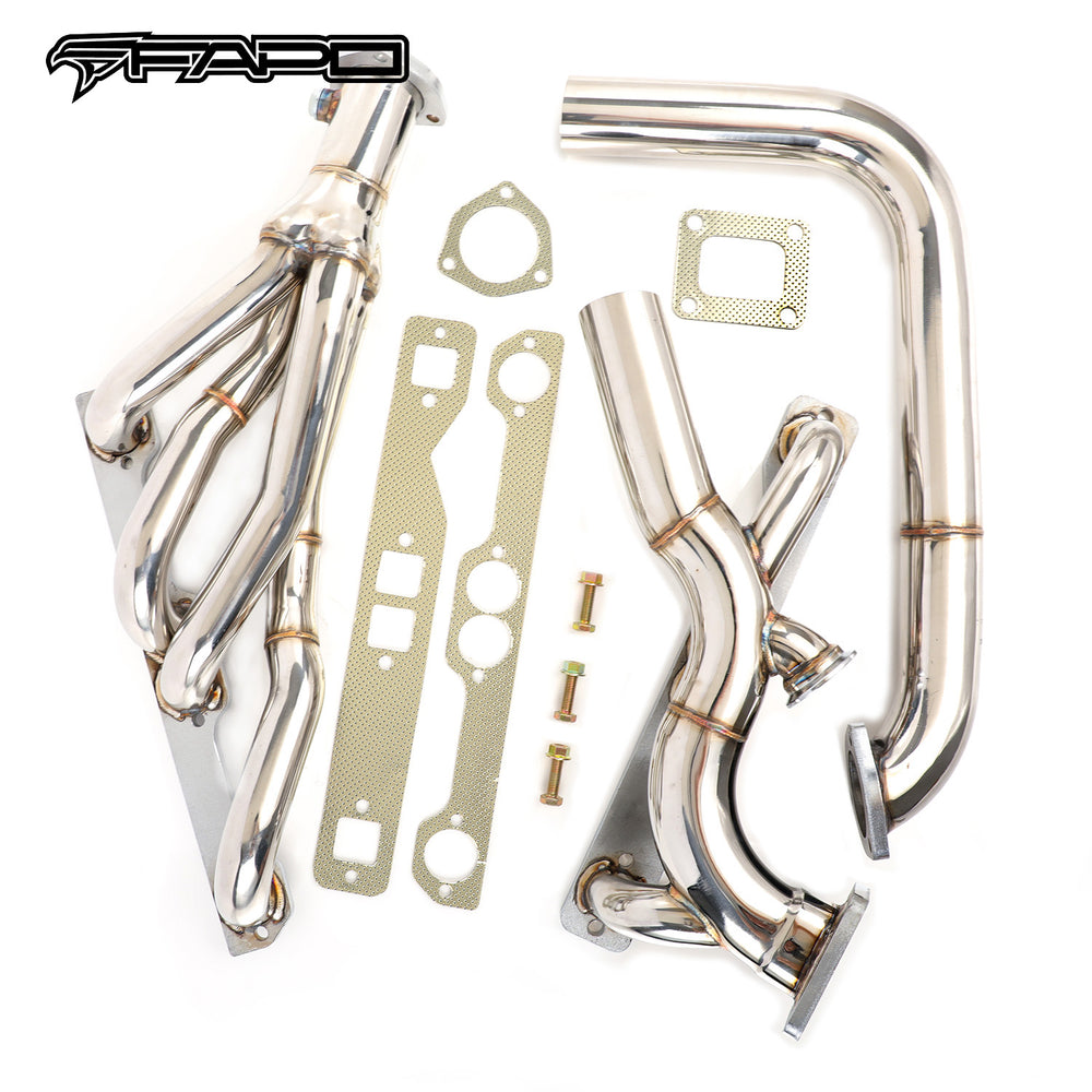 FAPO Single Turbo Headers for Chevy Nova Camaro Chevelle Caprice Small Block V8