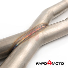 2.5  X-Pipe Mid-Pipe compatible with Ford Mustang GT 15-18 S550 Resonator Delete 5.0L Coyote V8 FE748010