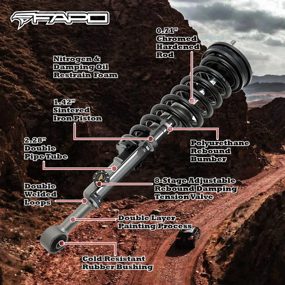 8-Stage Front 0-2 in Lift Shocks for 2014-2020 Ford F-150 -P3 PA167330