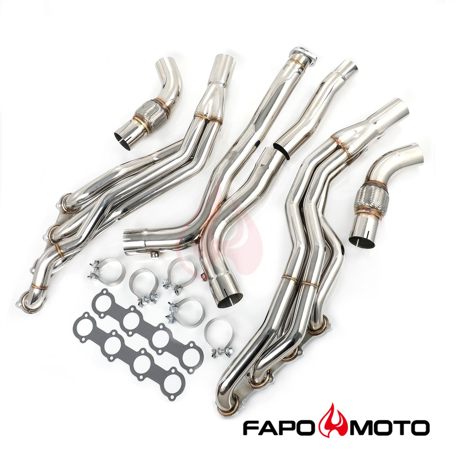 FAPO Long Tube Headers Manifolds for 03-06 Mercedes AMG E55 CLS55 M113 X-Pipe FE635110