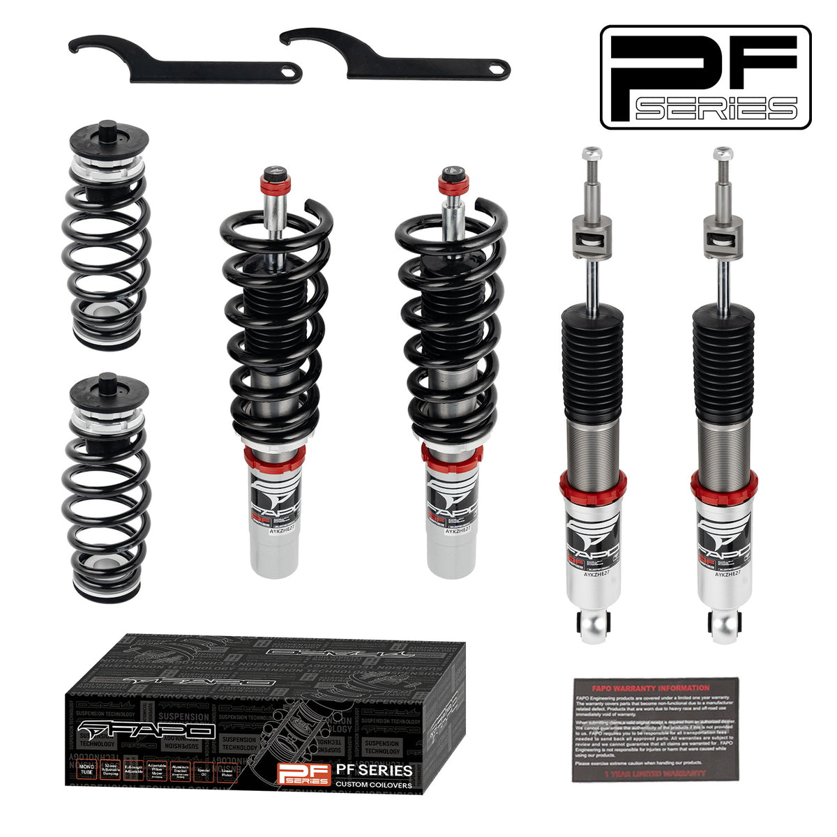 32-Way Adjustable Damping Coilover for Audi A4 4th Gen FWD B8/8K 2008-2016 & Audi S4 B8/8K 2009-2016 PF014330