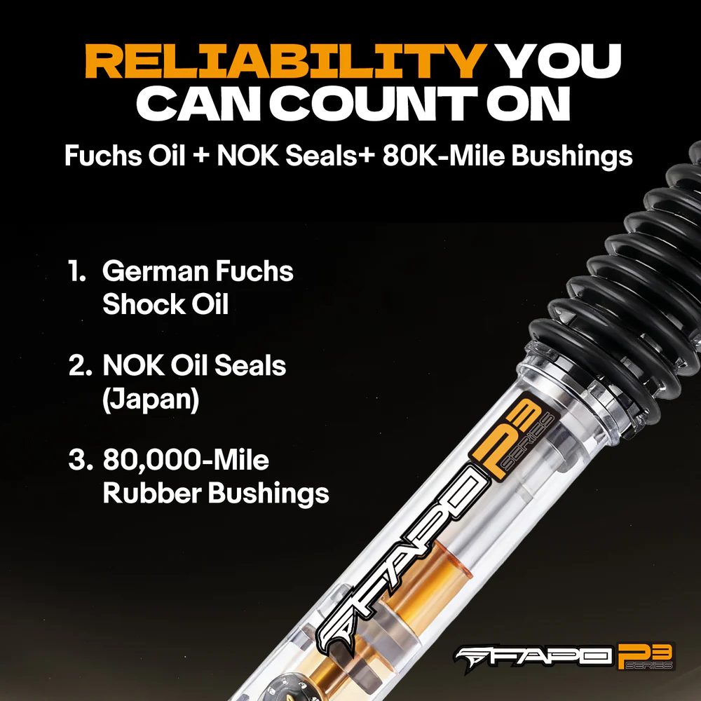 8-Stage Front 3.5-4 in Lift Shocks for 2020-2021 Jeep Gladiator JT -P3 PA391830