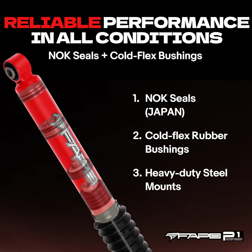 FAPO P1 Rear 3-4.5 in Lift Struts for Jeep Wrangler JK 2007-2018 PA660610