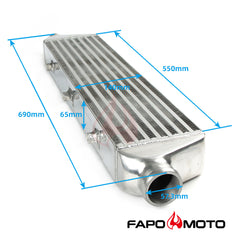 FI500310 FAPO 27 x6 x2.5  FMIC UNIVERSAL ALUMINUM TURBO INTERCOOLER 2.25  IN/OUTLET