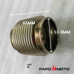 Universal 2  ID T304 SS EXHAUST FLEX BELLOWS 2.55  Long Flex Joint Pipe ULTRA STRONG FE902010