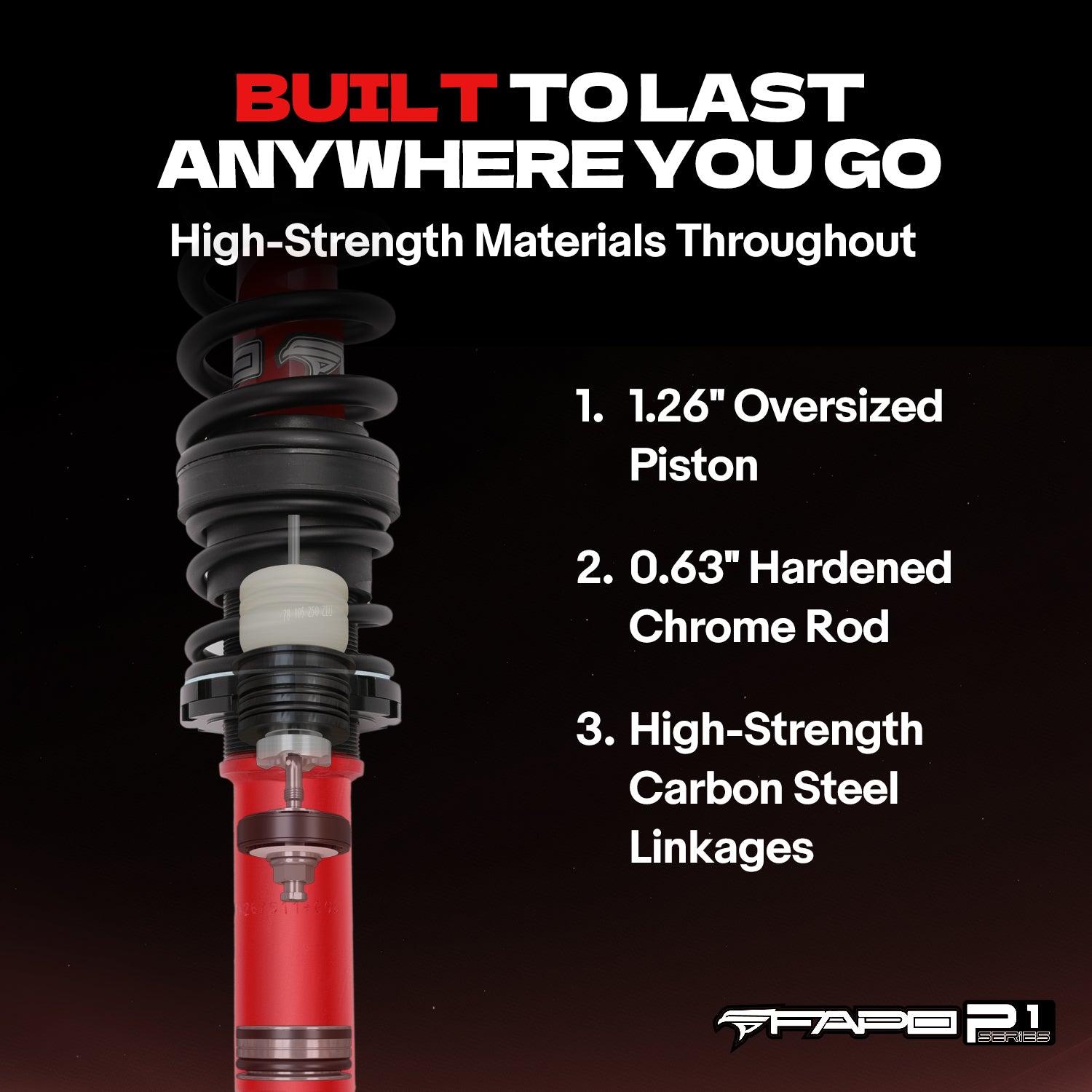FAPO P1 Full Set 0-2 in Lift Struts for 2003-2021 Toyota Land Cruiser Prado 4Runner FJ Cruiser Hilux Fortuner