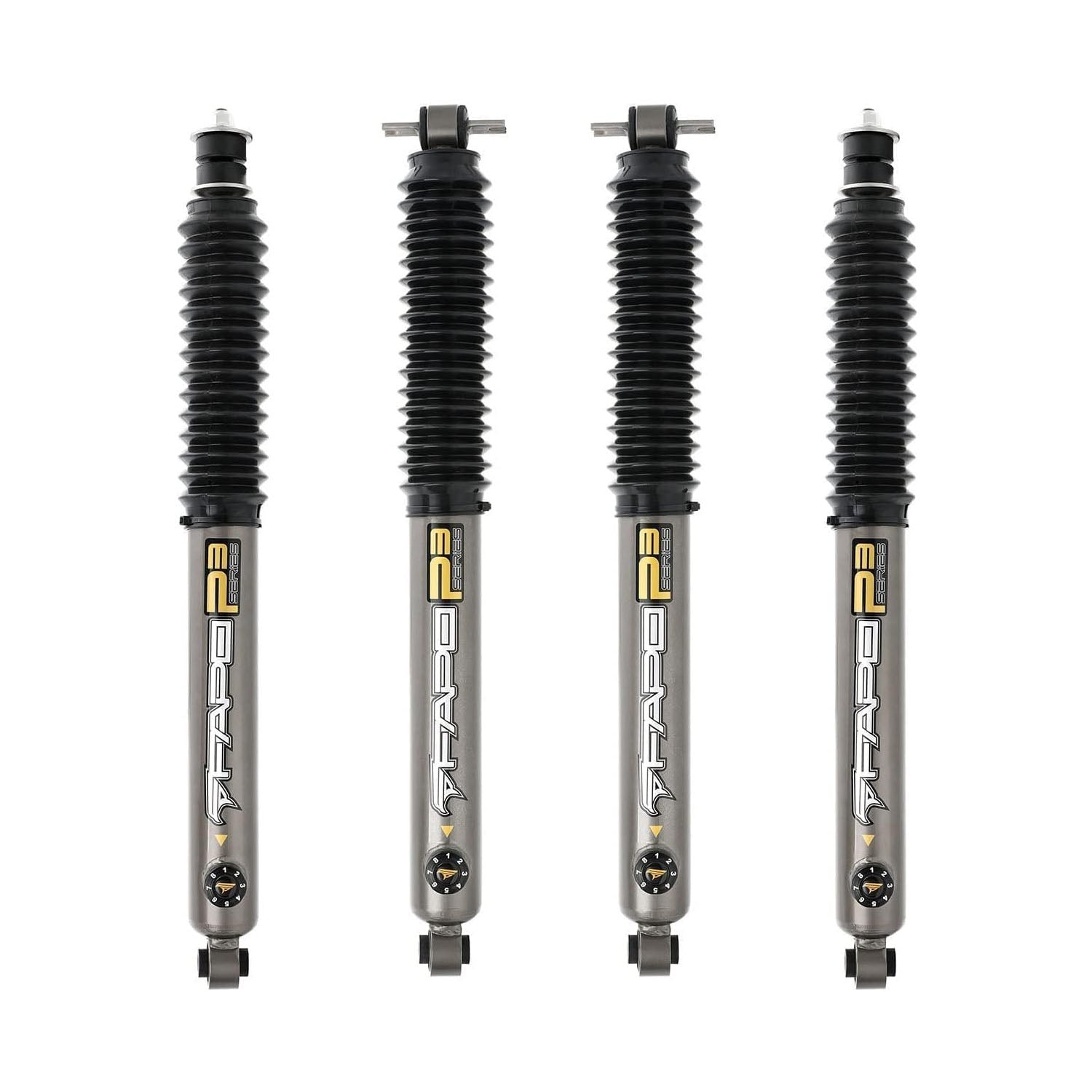 8-Stage Full Set 3-4.5 in Lift Shocks for 2007-2018 Jeep Wrangler JK 4Pcs Set P3 ‎PA360630 PA660630