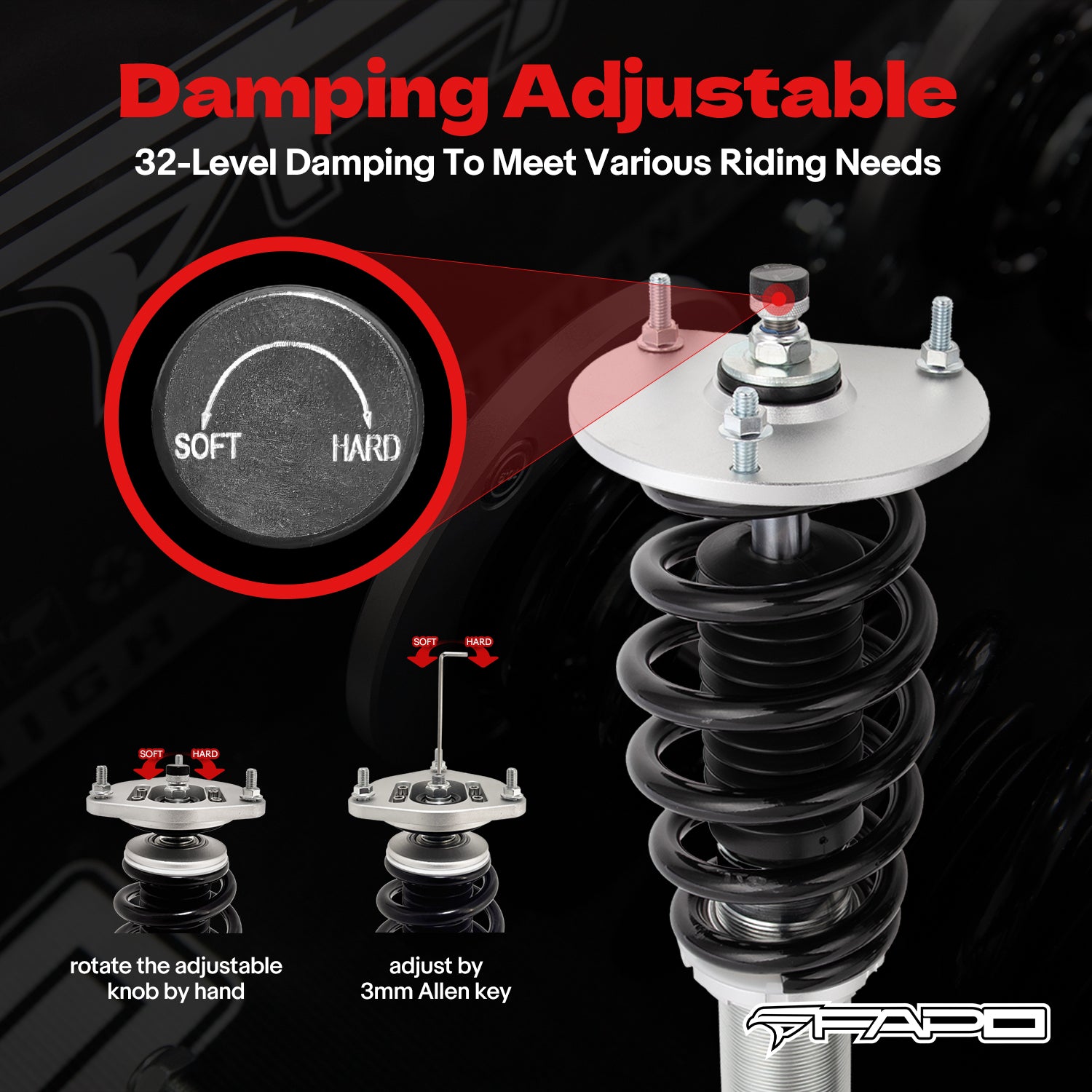 32-Level Damping Coilover for Saab 9-2X 2004-2006 PF000120