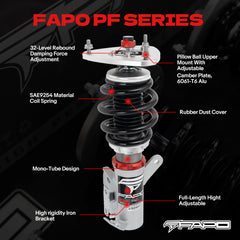 32-Level Damping Coilover for Toyota 86/GT86/FT86 1st Gen ZN6/ZC6 2012-2020 PF000430