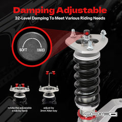 32-Level Damping Coilover for Honda Civic & SI 2001 -2005 EM2 EP3 PF002120