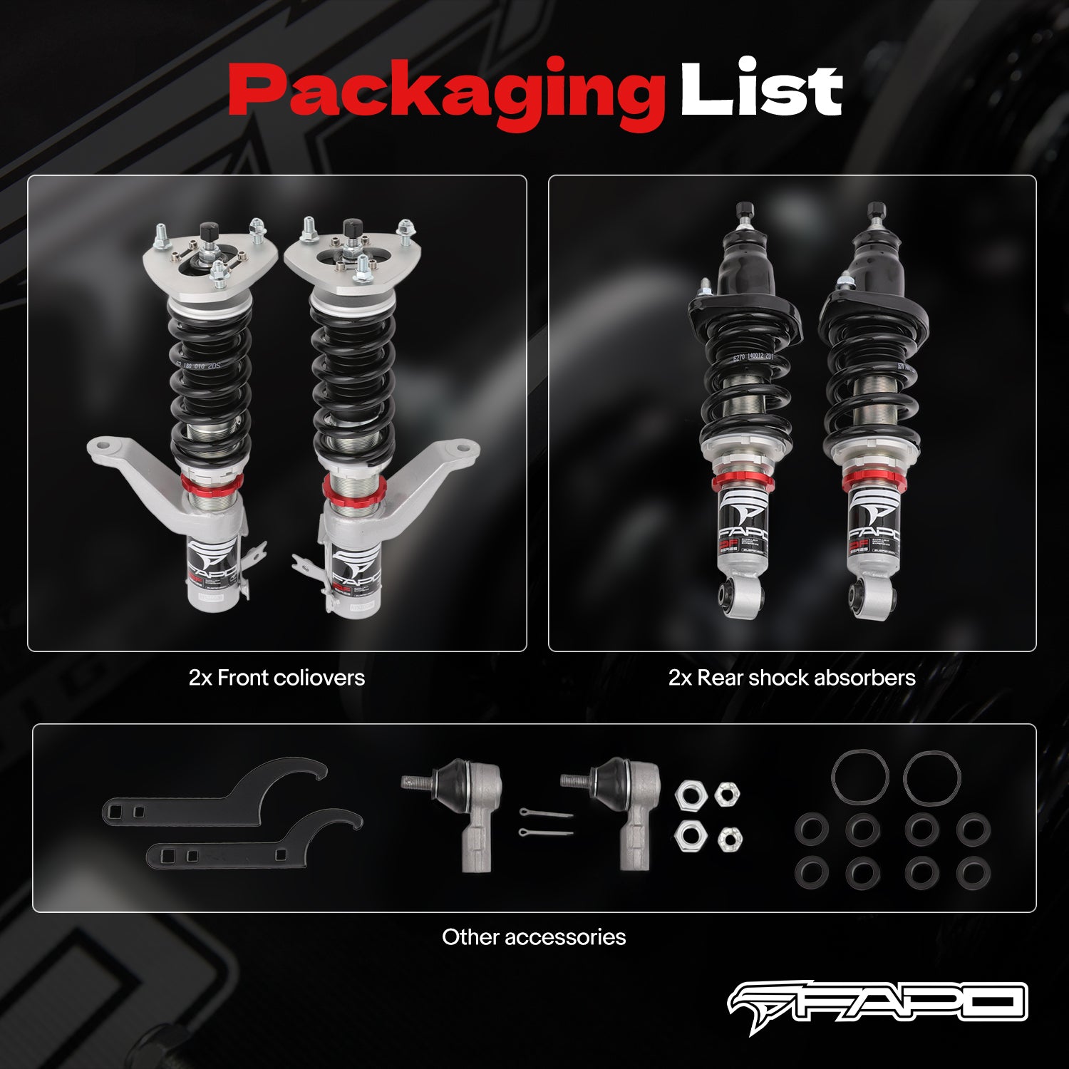 32-Level Damping Coilover for Honda Civic & SI 2001 -2005 EM2 EP3 PF002120