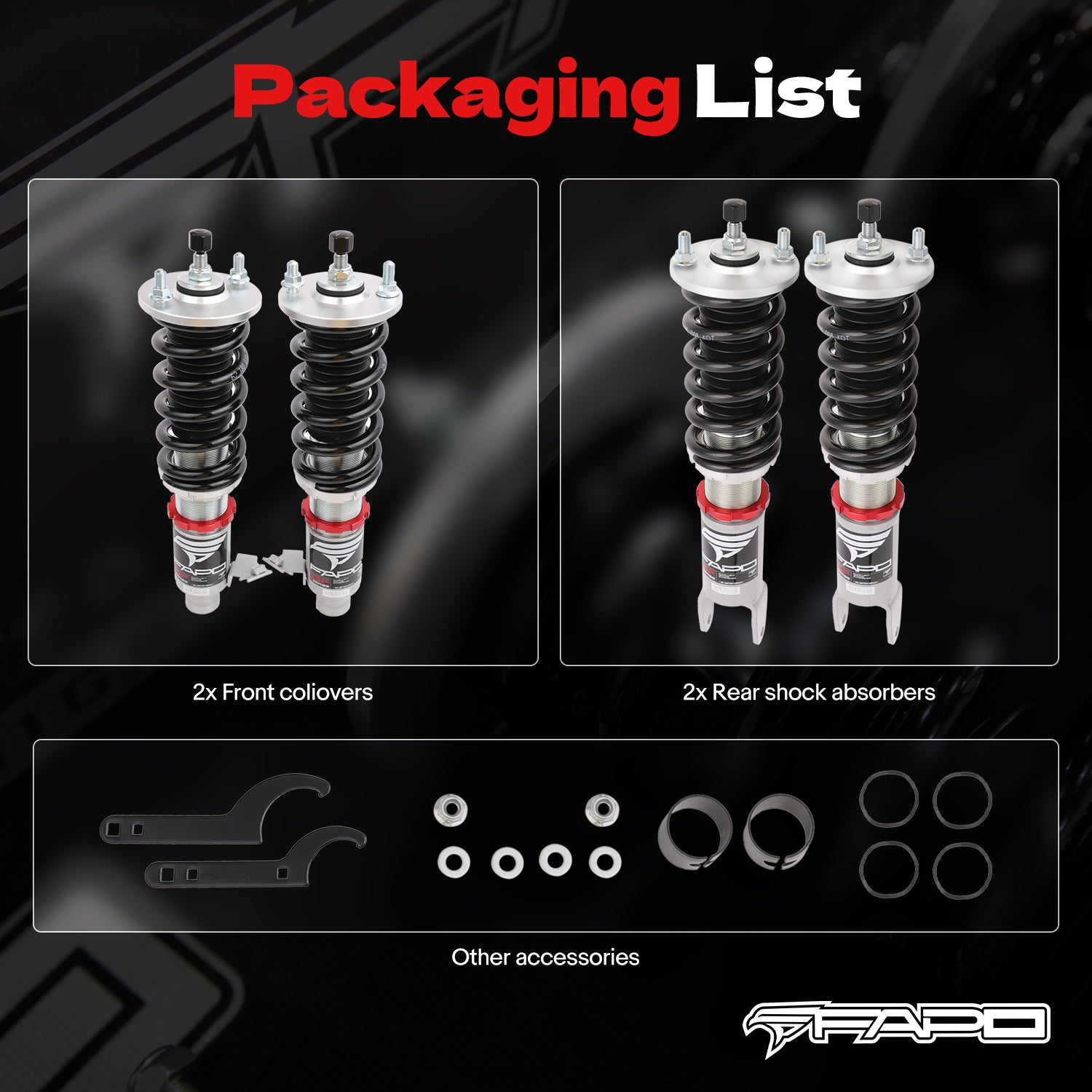 32-Level Damping Coilover for HONDA CIVIC 1988-2000 INTEGRA 1990-2001 PF002420