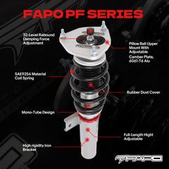 32-Level Damping Coilover for Volkswagen Jetta MK5 MK6 FWD 2006-2017 PF004120
