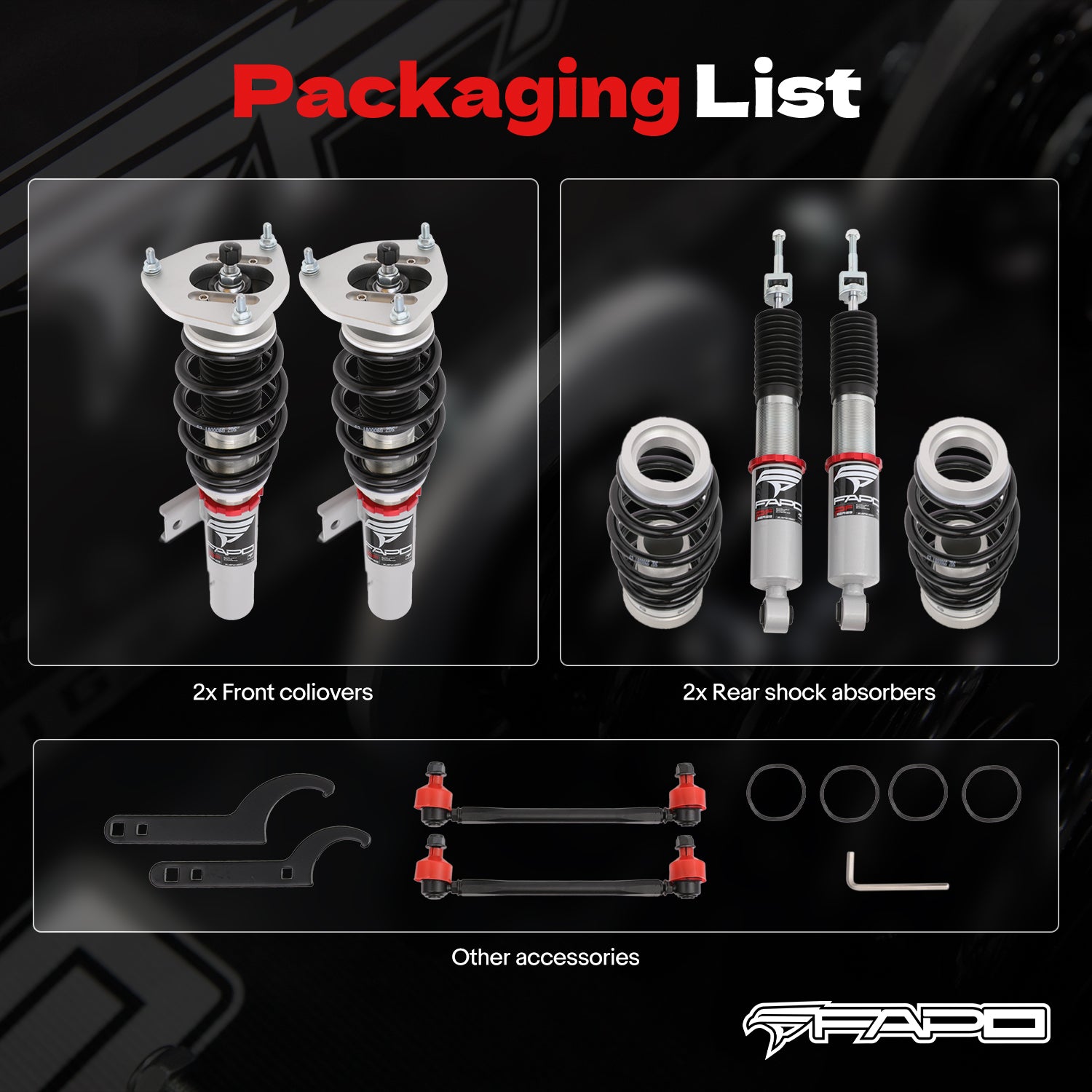 32-Level Damping Coilover for Volkswagen Jetta MK5 MK6 FWD 2006-2017 PF004120