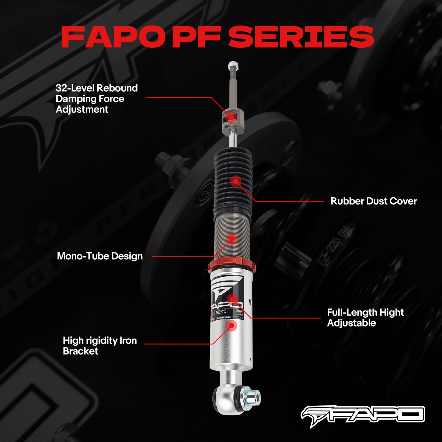 32-Level Damping Coilover for Volkswagen Passat FWD B5G/B5.5 1996-2005 & Skoda Superb 1st Gen B5 2001-2008 PF004730