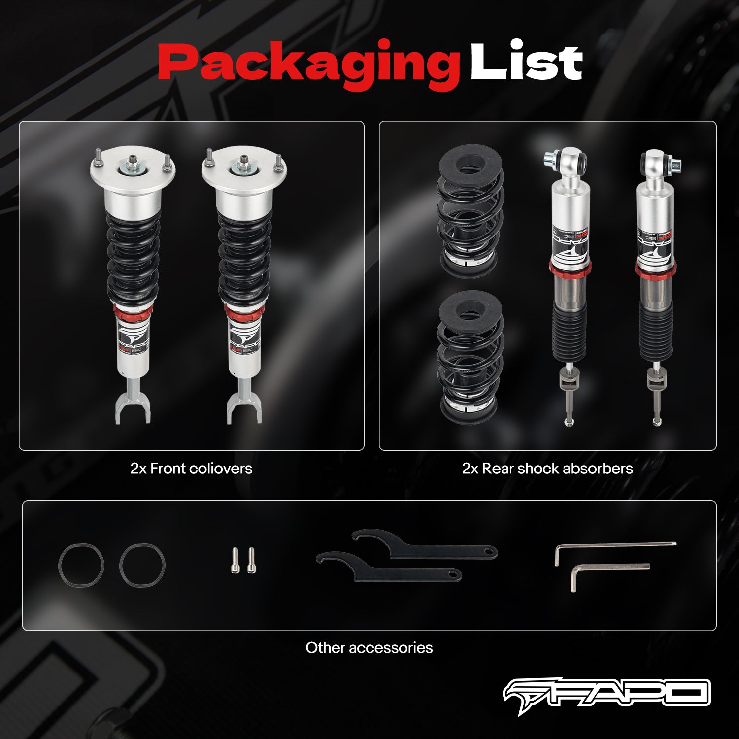 32-Level Damping Coilover for Volkswagen Passat FWD B5G/B5.5 1996-2005 & Skoda Superb 1st Gen B5 2001-2008 PF004730