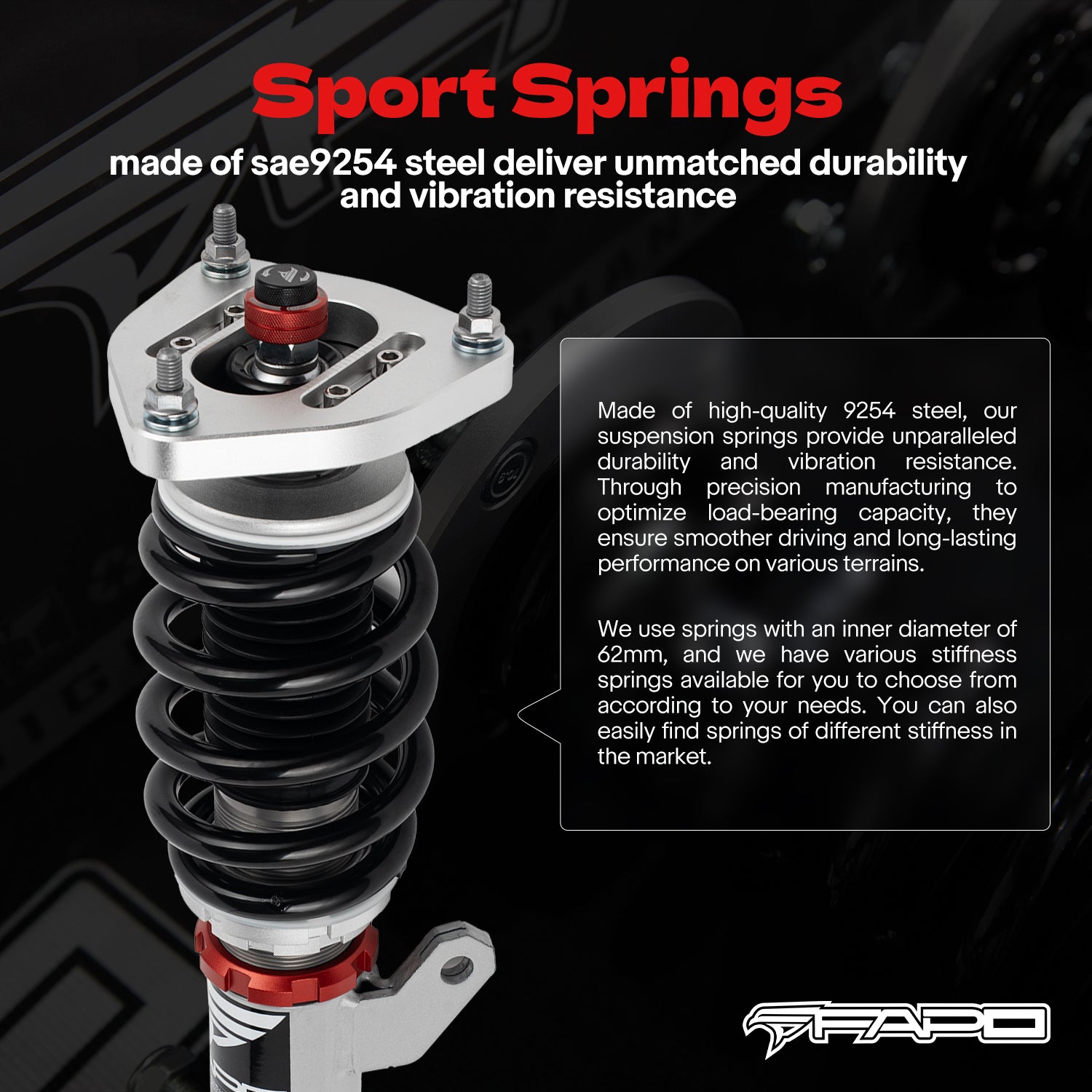 32-Way Adjustable Damping Coilover for Volkswagen Jetta MK7/A7/MQB 2019+ & Golf GTI MK7/A7/MQB 2012-2020 PF004830