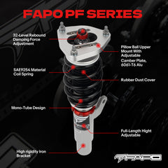 32-Way Adjustable Damping Coilover for Volkswagen Jetta MK7/A7/MQB 2019+ & Golf GTI MK7/A7/MQB 2012-2020 PF004830