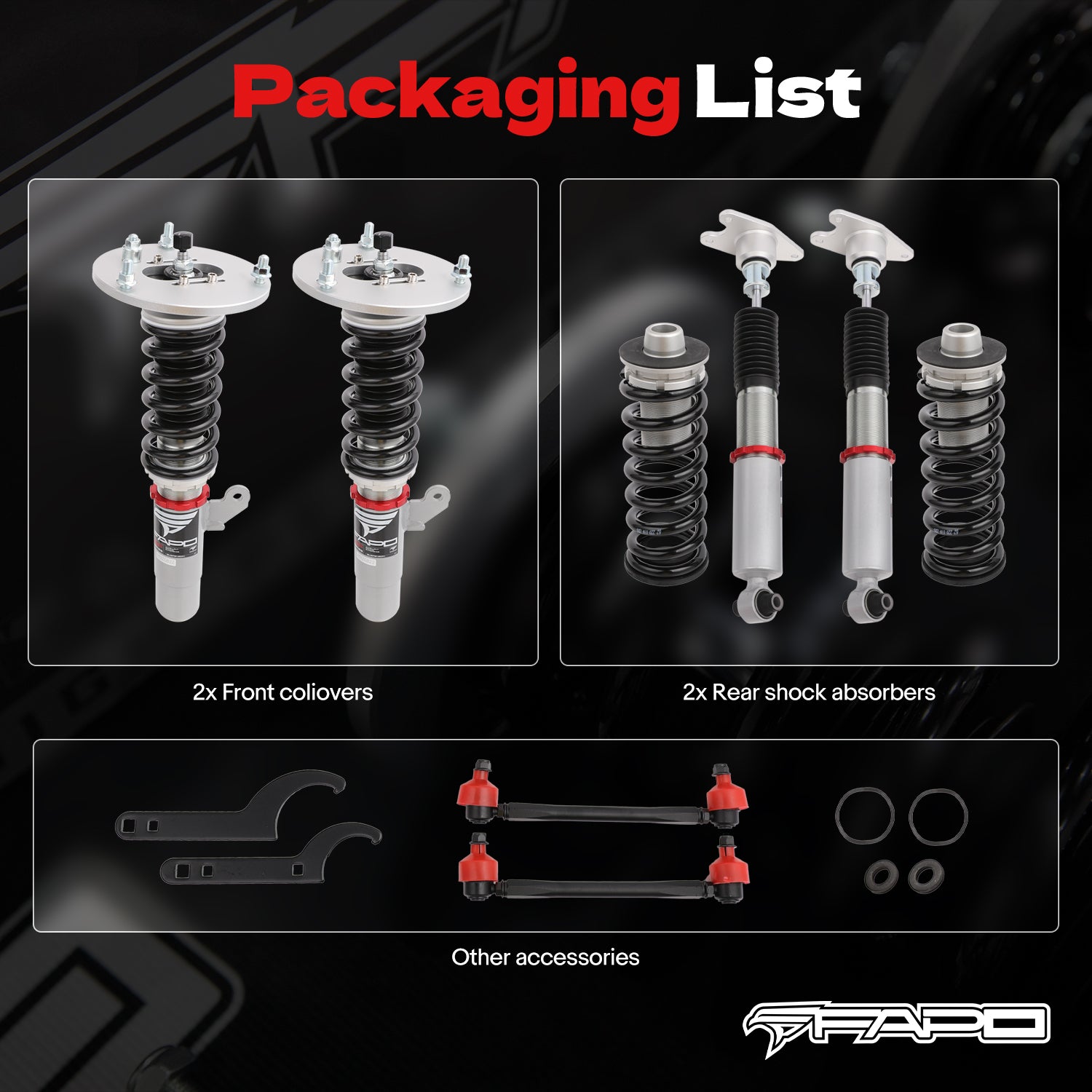 32-Level Damping Coilover for BMW 3-Series F30 328i 335i 2013-2019/BMW 4 Series 2013+ PF006520