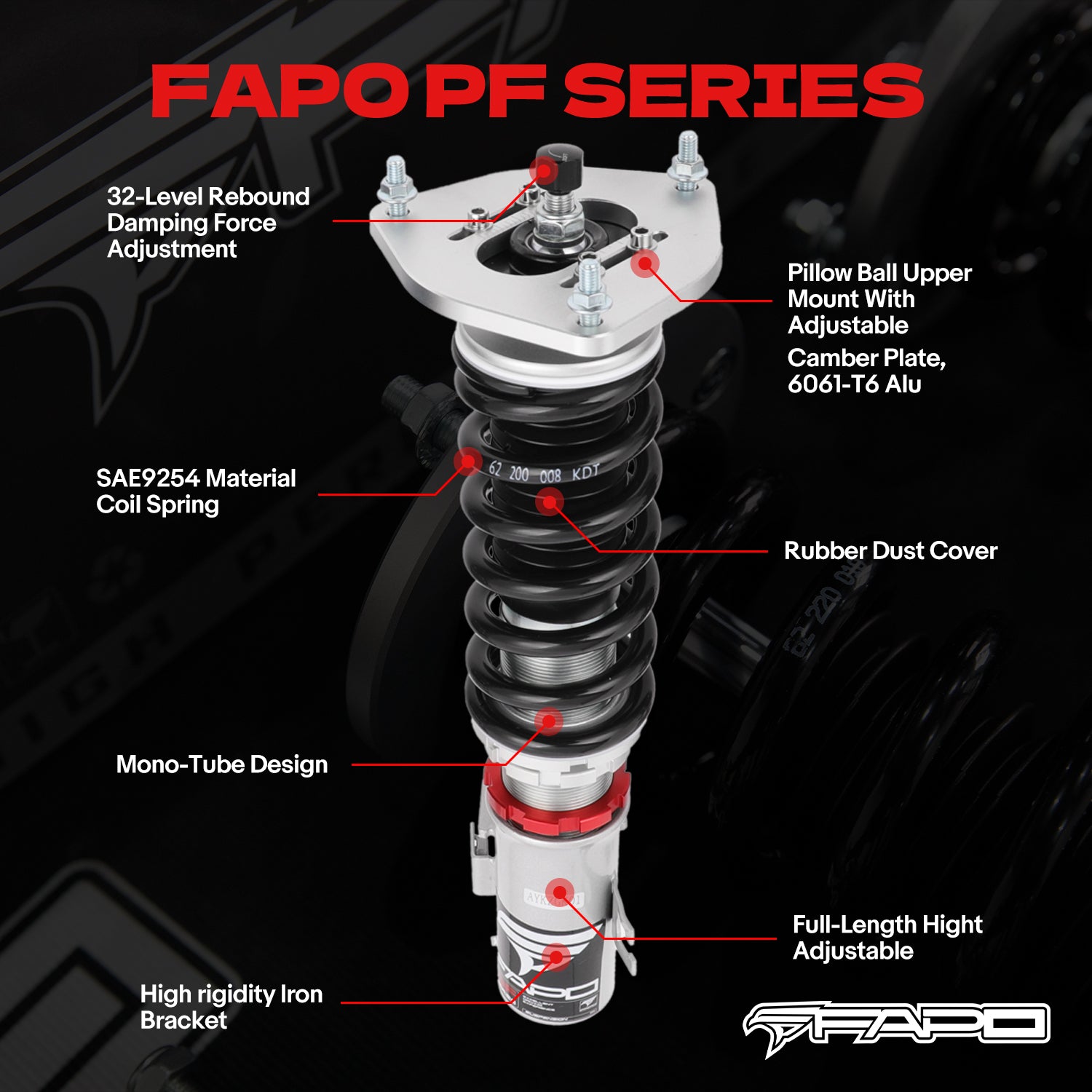 32-Level Damping Coilover for Subaru Outback 2nd Gen 2000-2004 /1998-2004 Subaru Legacy 3rd Gen BE/BH/ Baja BT 2003-2006 PF010420