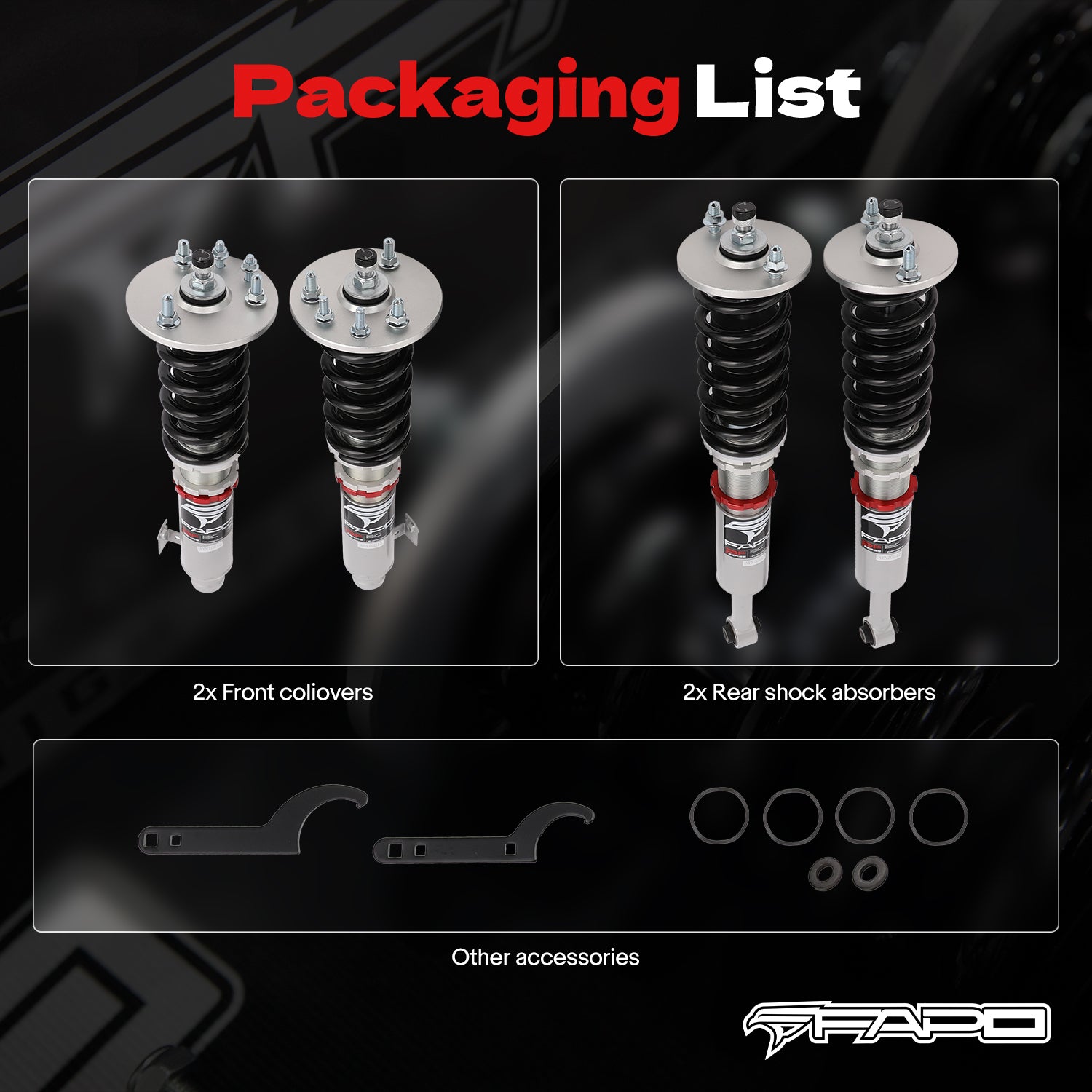 32-Level Damping Coilover for HONDA ACCORD 2003-2007 ACURA TSX 2004-2008 PF012320