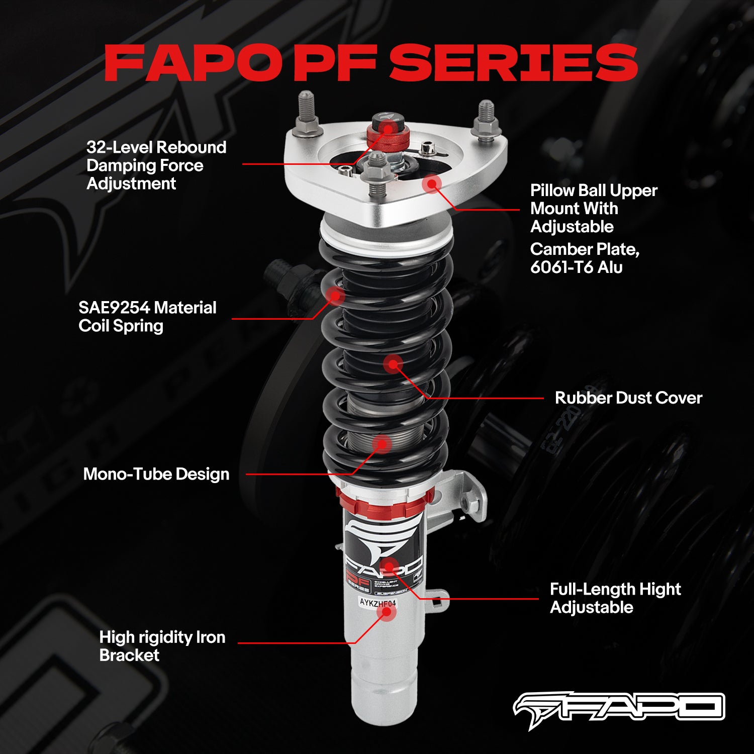 32-Level Damping Coilover for Acura TLX 1st Gen UB1/UB2/UB3/UB4 2015-2020 PF012630