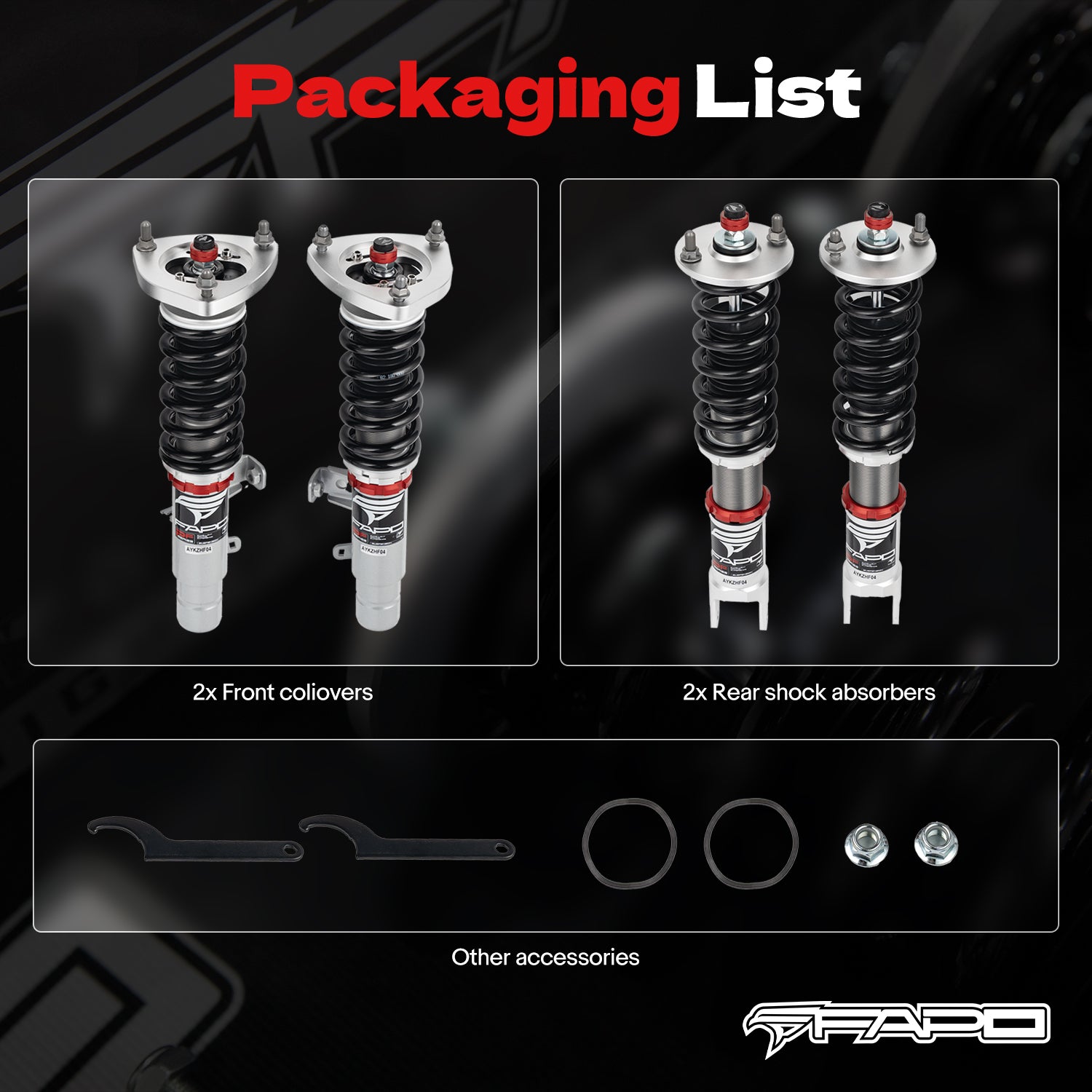 32-Level Damping Coilover for Acura TLX 1st Gen UB1/UB2/UB3/UB4 2015-2020 PF012630
