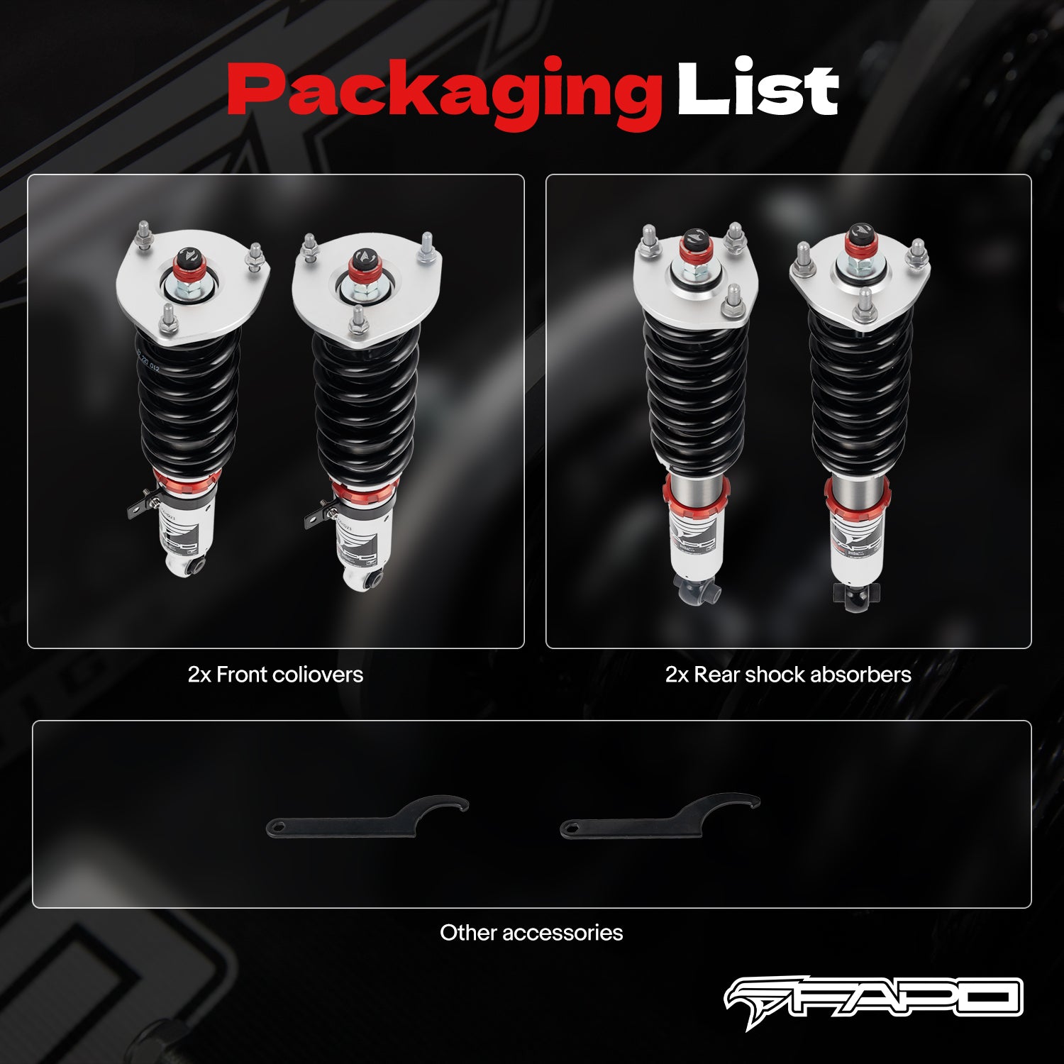 32-Way Adjustable Damping Coilover for Lexus IS200/IS300 1st Gen GXE10/JCE10/SXE10 1999-2005 PF015430
