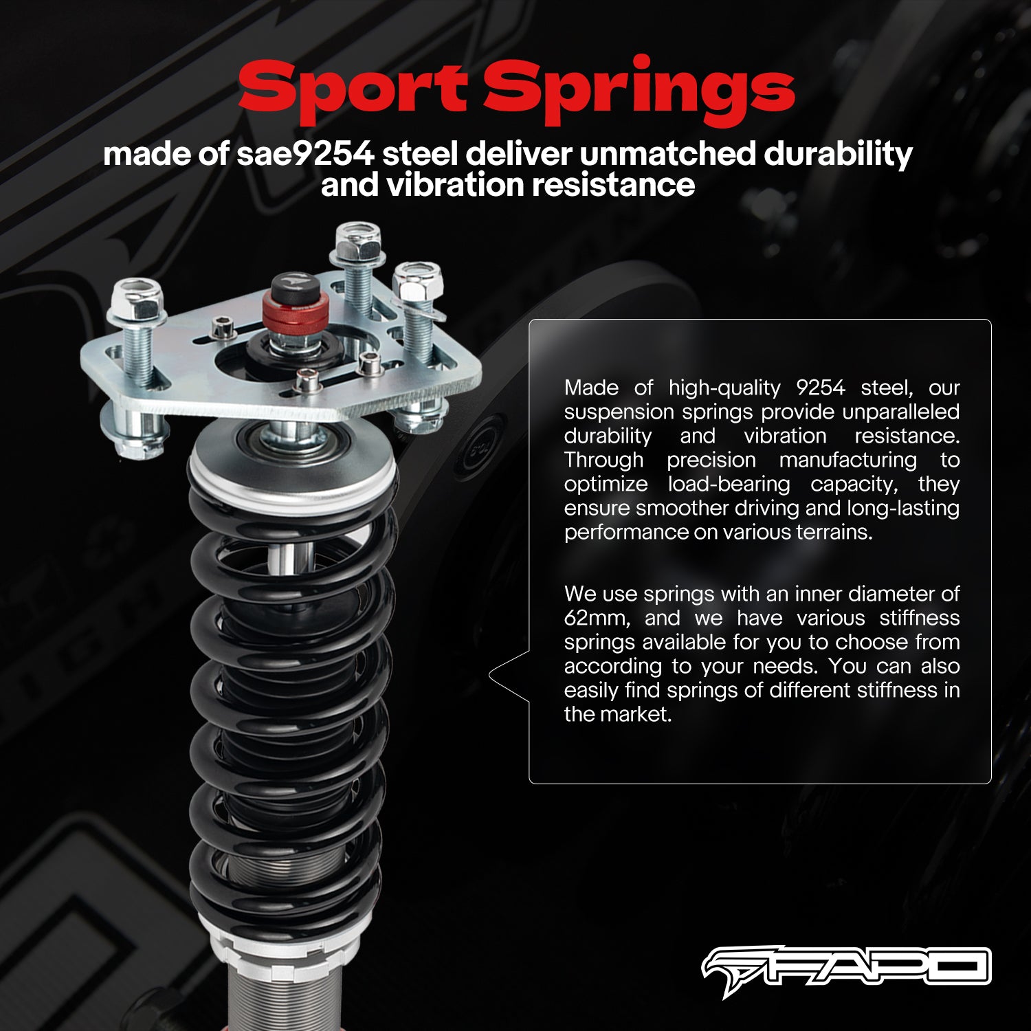 32-Level Damping Coilover for Ford Fairmont 1981-1983 & Mustang 3rd Gen 1979-1993 PF017130