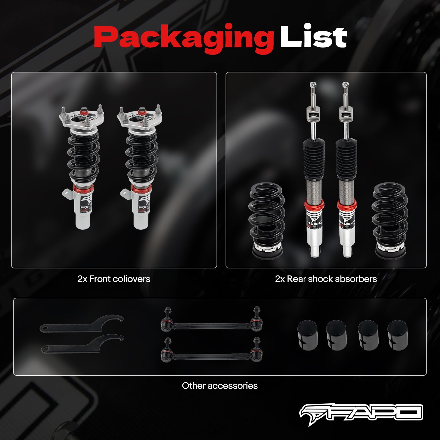 32-Level Damping Coilover for Honda Civic 2016-2025 / Honda Insight 2019-2022/Honda Integra 2022+ PF022730
