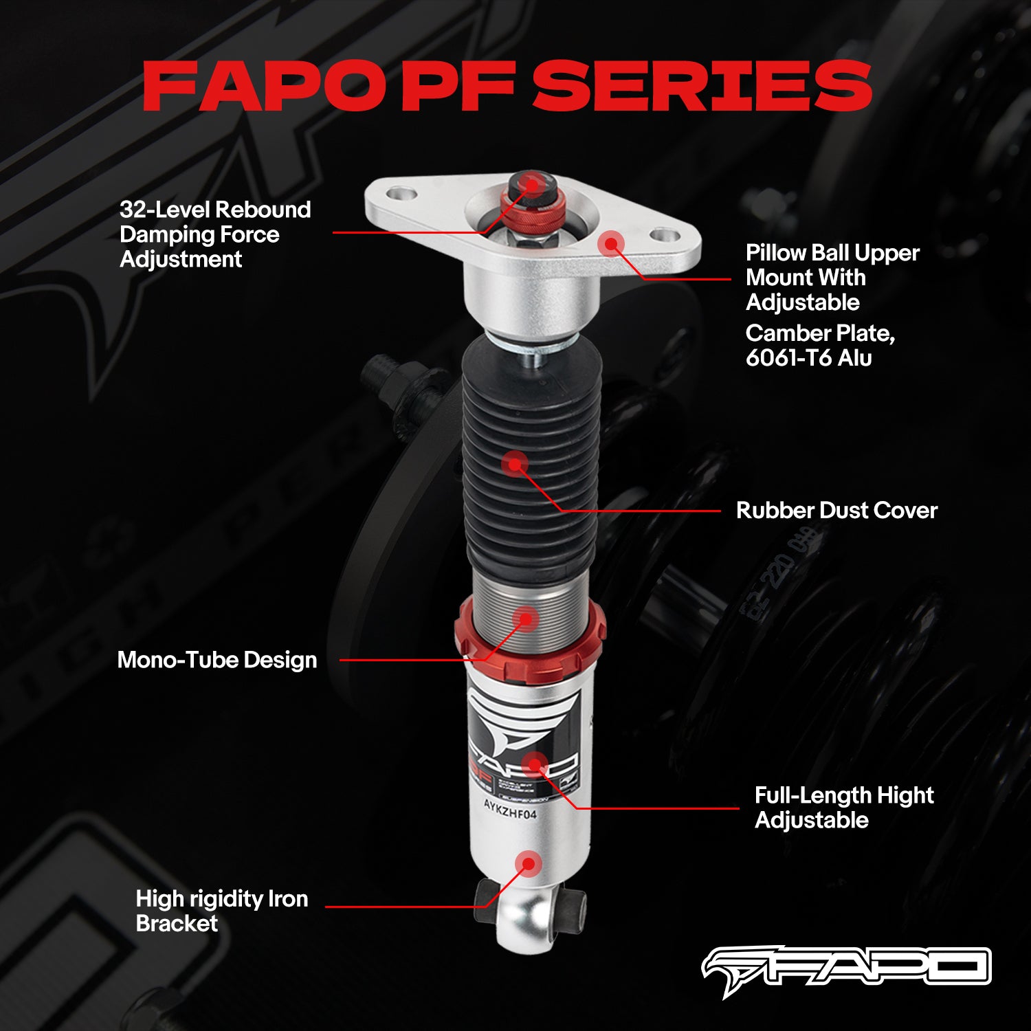 32-Way Adjustable Damping Coilovers for Volvo V60 1st Gen DE 11-18 & Volvo V60 1st Gen DE 2011-2018 PF027230