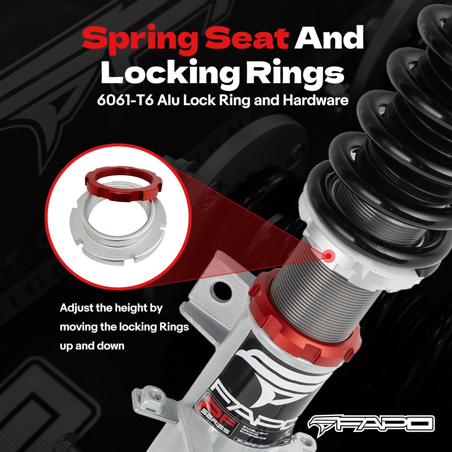 32-Way Adjustable Damping Coilover for Ford Mustang 6th Gen 2.3T/5.0L (without electronic damping) S550 2015-2023 PF027430