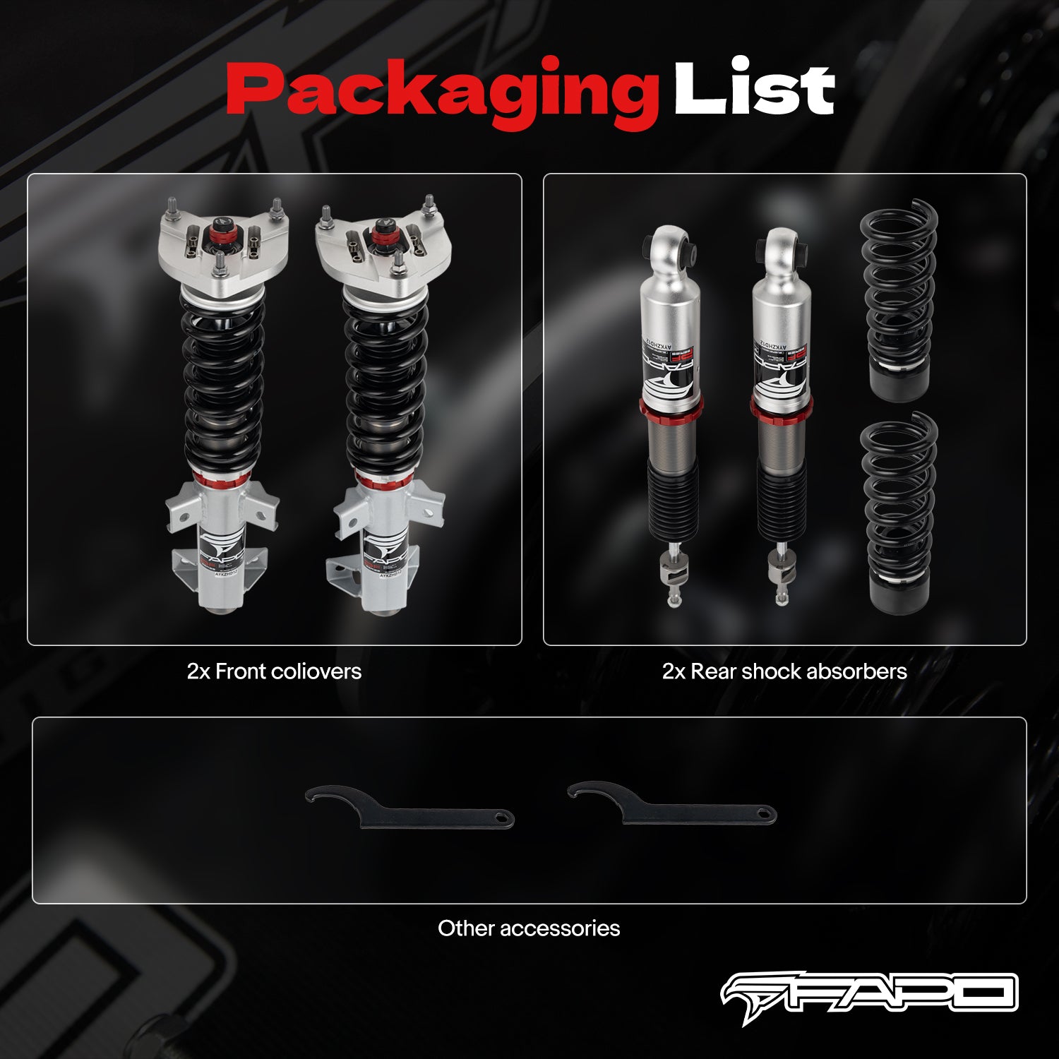 32-Way Adjustable Damping Coilover for Mercedes-Benz C-Class 3rd Gen RWD W204/S204 2007-2014 PF056430
