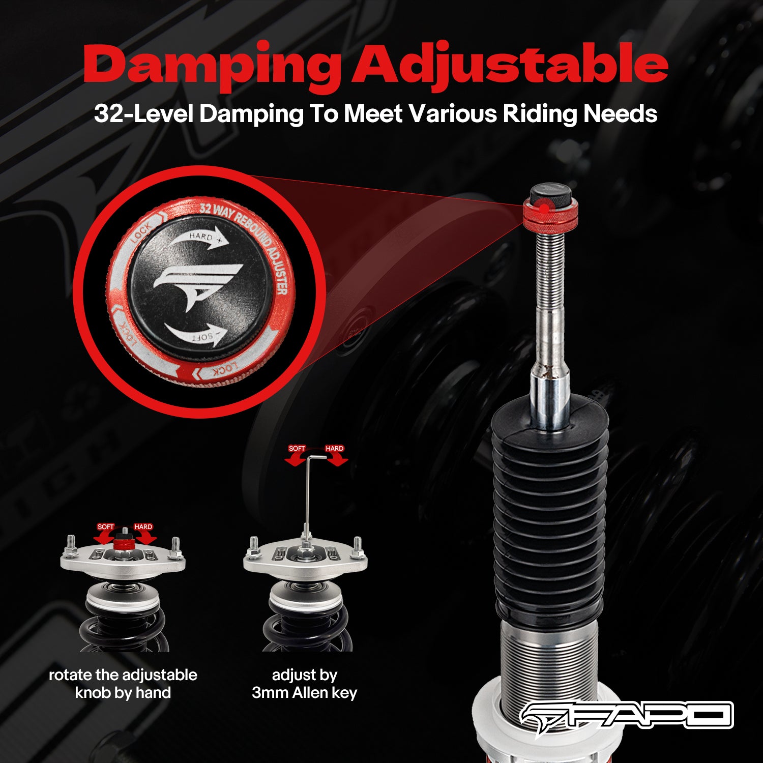 32-Level Damping Coilover for Mercedes-Benz C-Class 2nd Gen RWD W203 2000-2007 PF056630