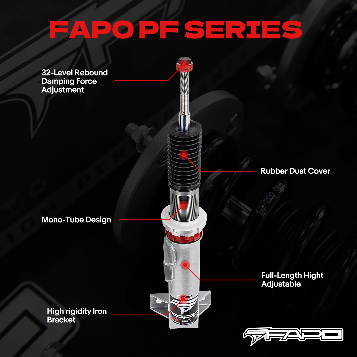 32-Level Damping Coilover for Mercedes-Benz C-Class 2nd Gen RWD W203 2000-2007 PF056630