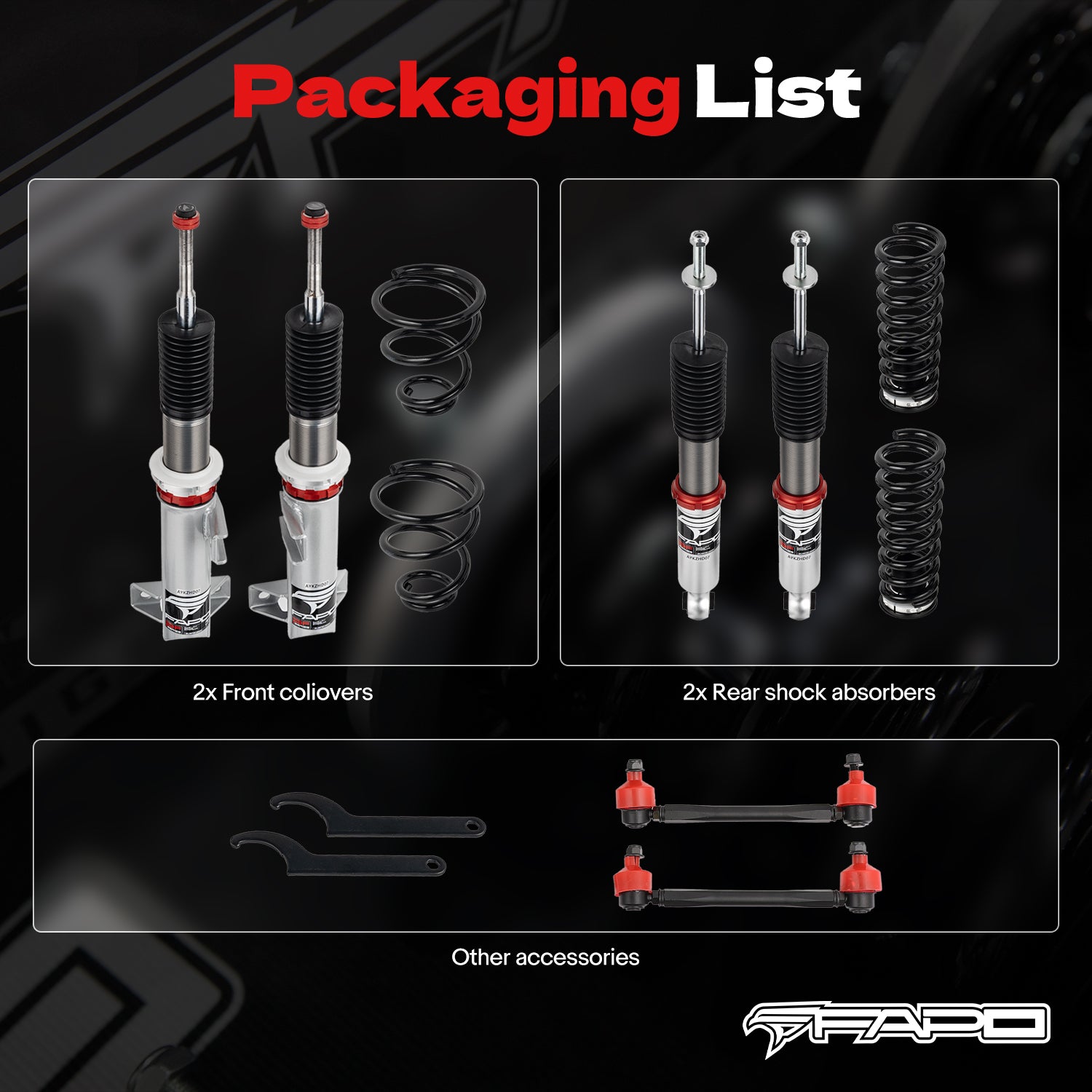 32-Level Damping Coilover for Mercedes-Benz C-Class 2nd Gen RWD W203 2000-2007 PF056630