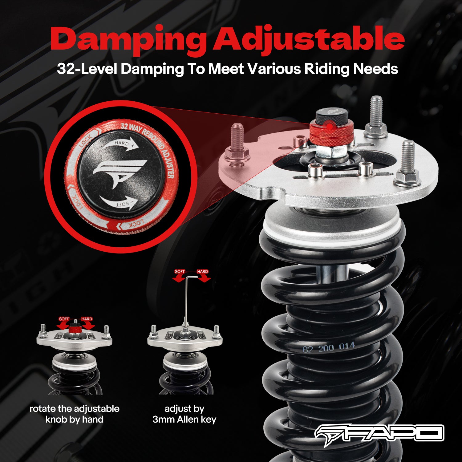 32-Level Damping Coilover for Benz E-Class W124 1986-1998 & Mercedes-Benz 190E 1984-1993 PF066330