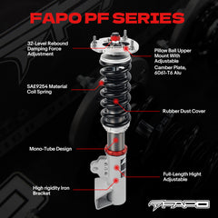 32-Level Damping Coilover for Benz E-Class W124 1986-1998 & Mercedes-Benz 190E 1984-1993 PF066330